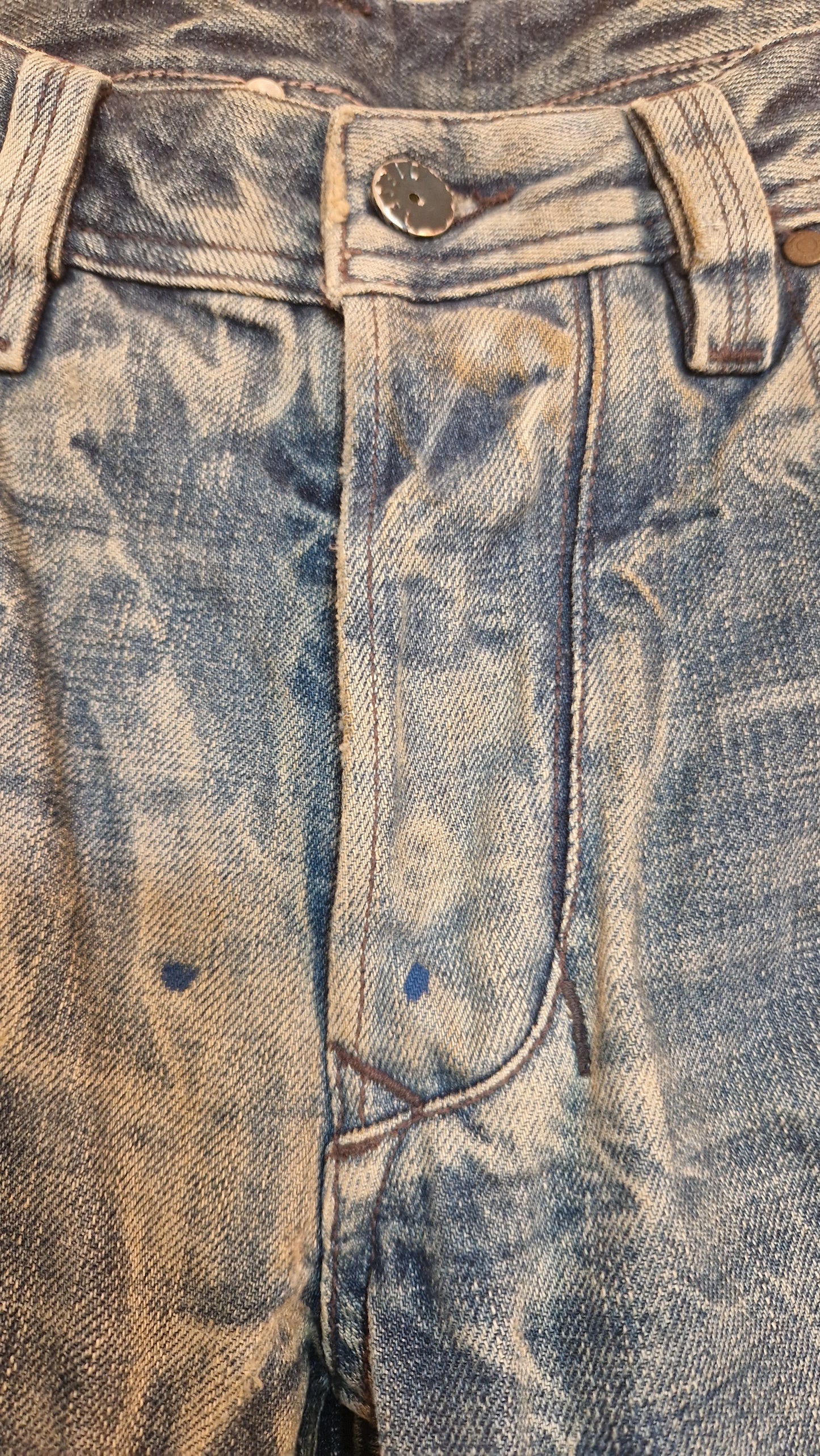 Diesel Larkee Jeans Sample - Unique Distressing & Details Waist Size 32 Leg Length 32