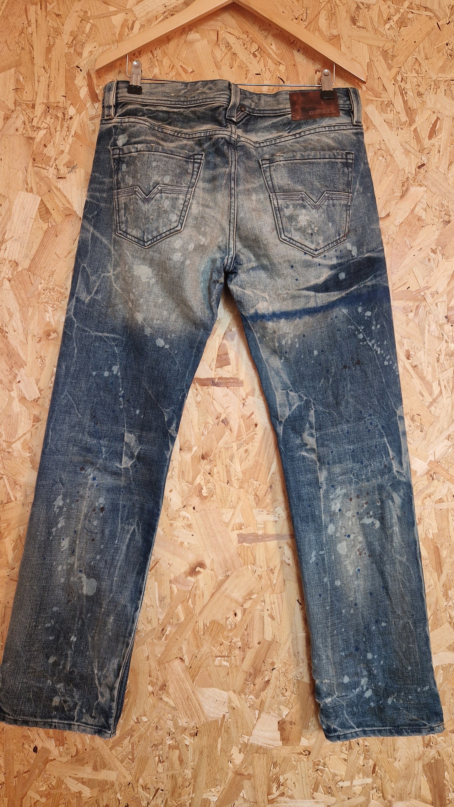 Diesel Larkee Jeans Sample - Unique Distressing & Details Waist Size 32 Leg Length 32