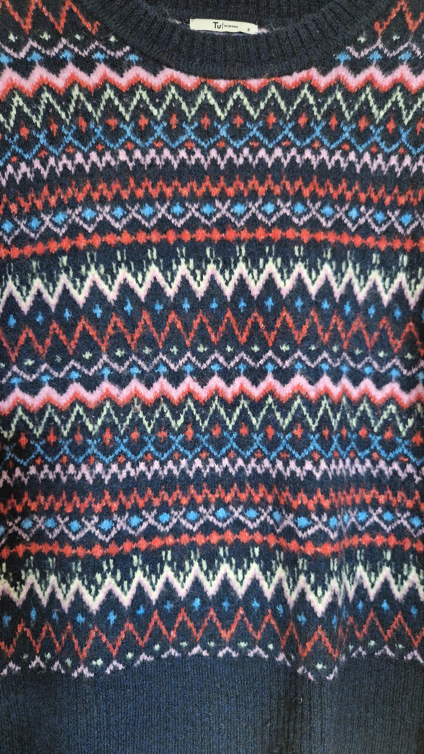 Preloved Tu Fairisle Pattern Jumper Size 8