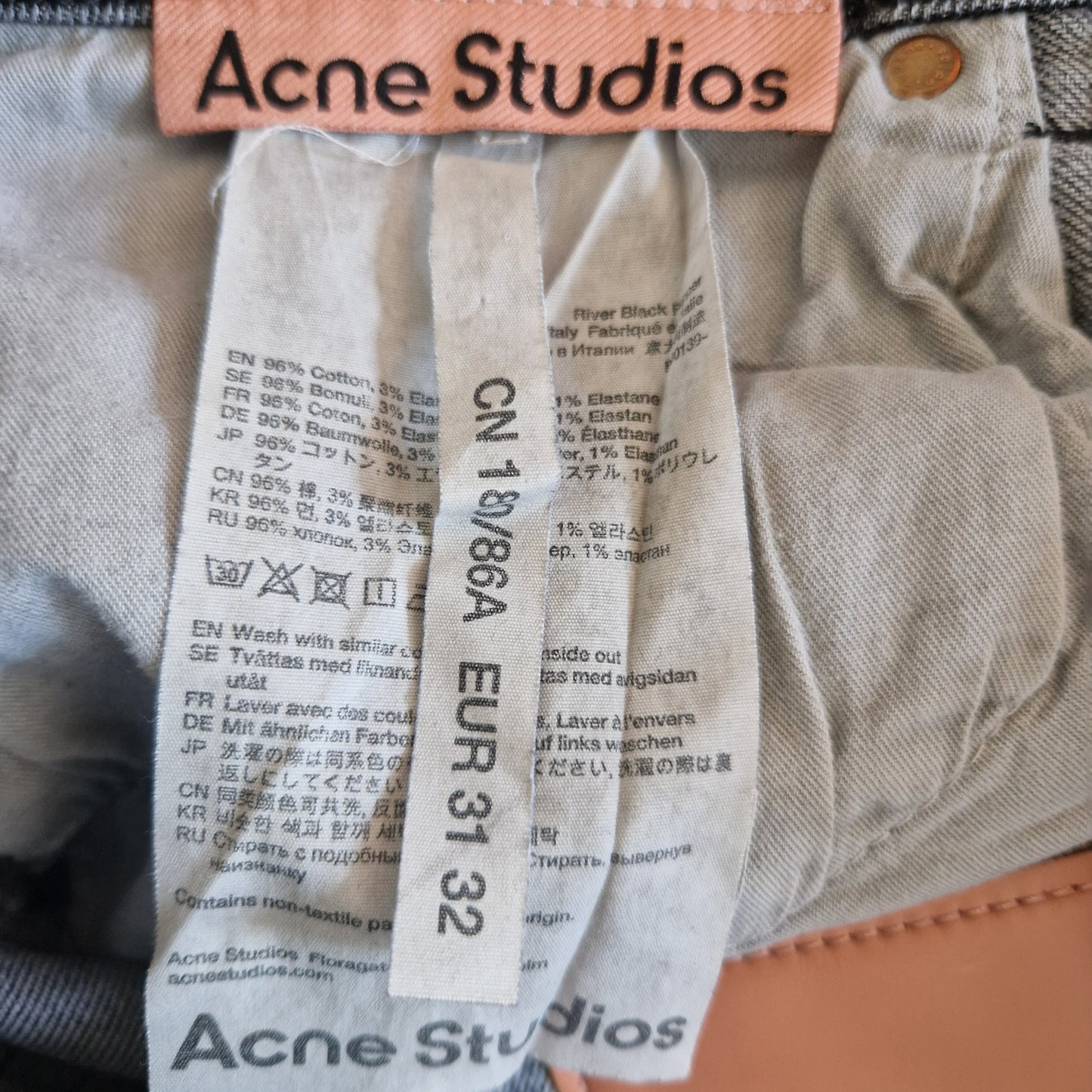 Preloved Acne Studios Stonewash Grey Denim Jeans Waist Size 31 Leg Length 32