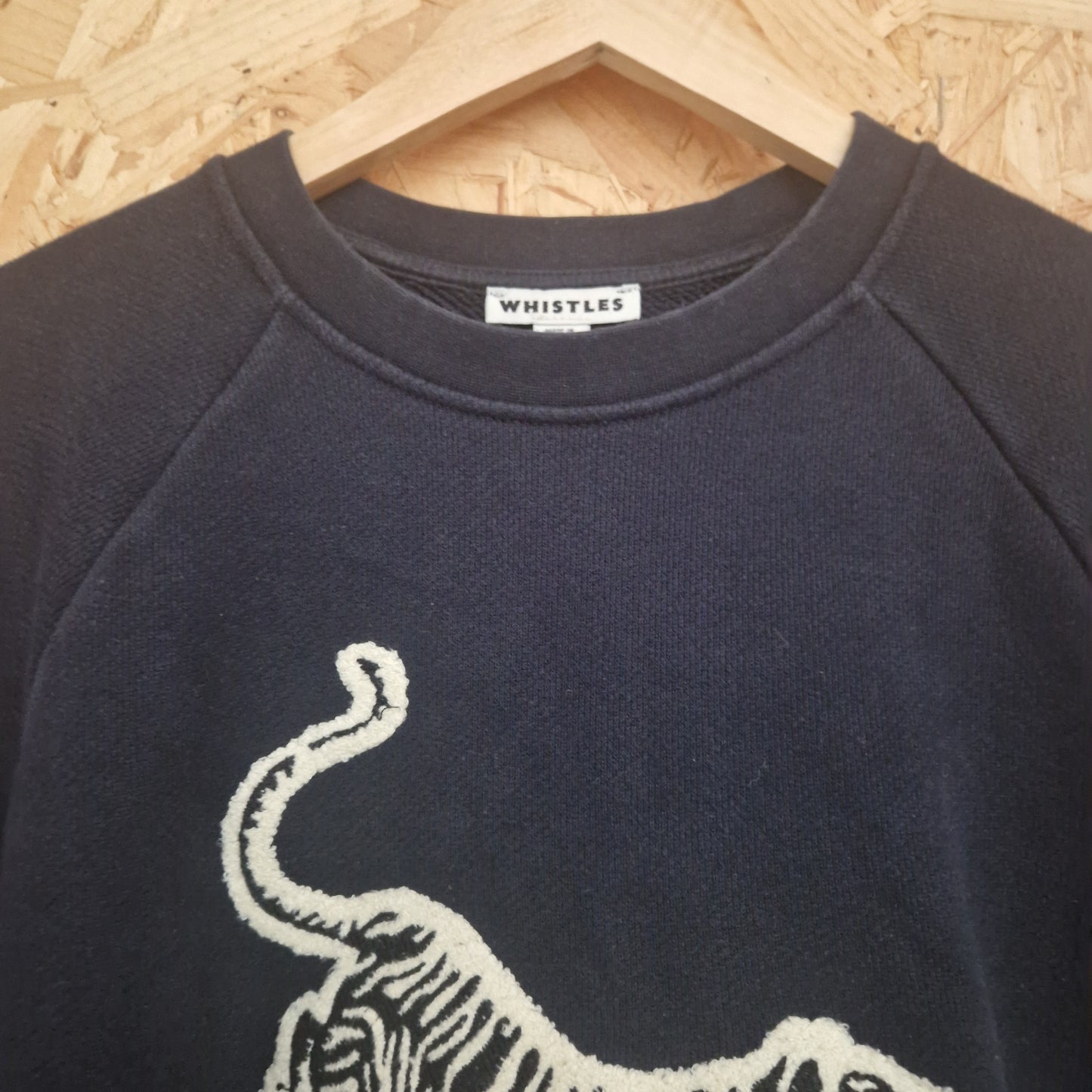 Preloved Whistles Tiger Embroidered Sweatshirt Size Medium