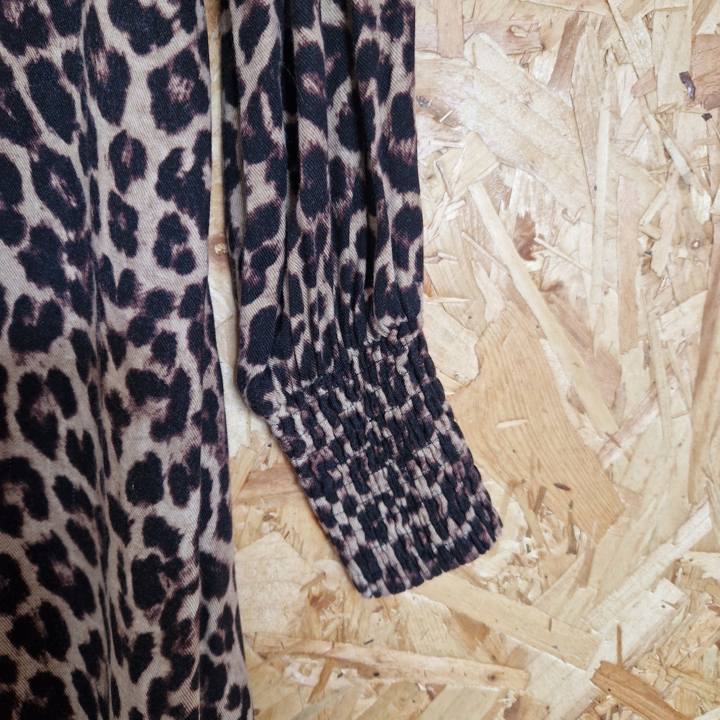 Preloved Albaray Long Sleeve Leopard Print Shirtdress Size 8