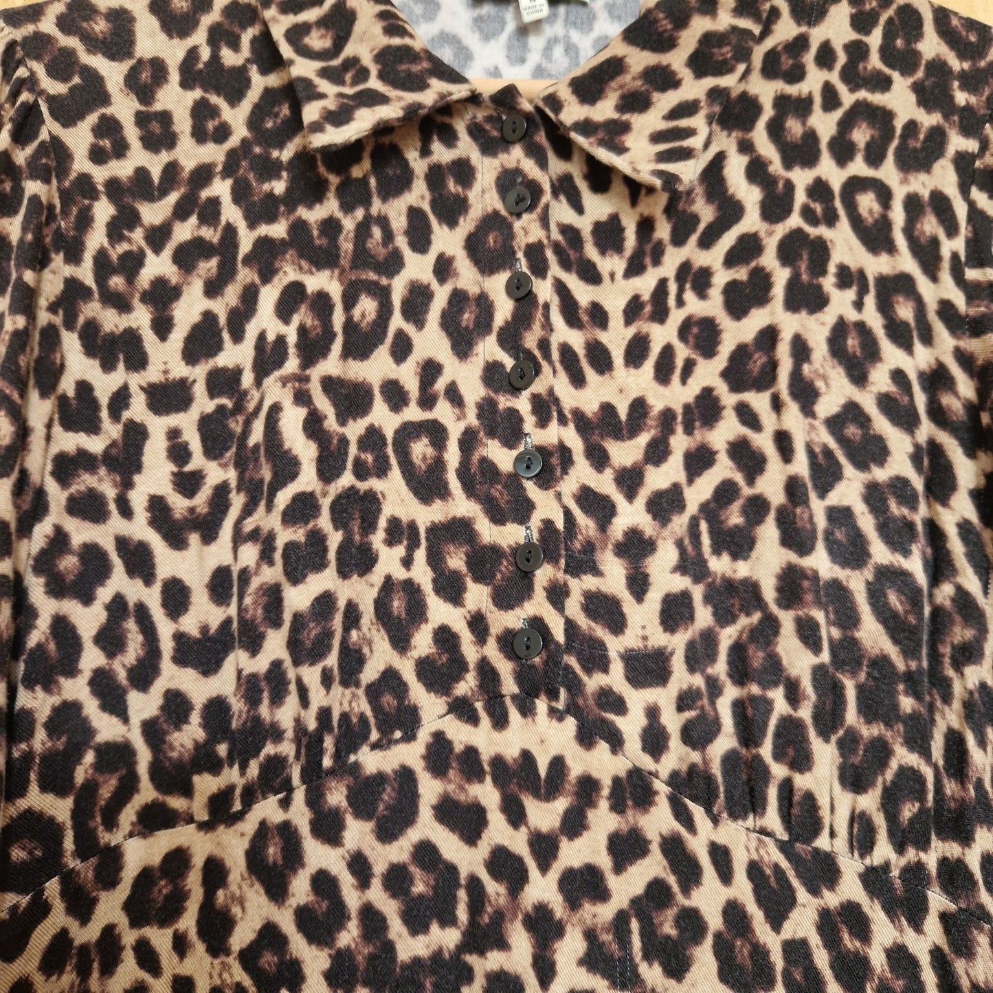 Preloved Albaray Long Sleeve Leopard Print Shirtdress Size 8