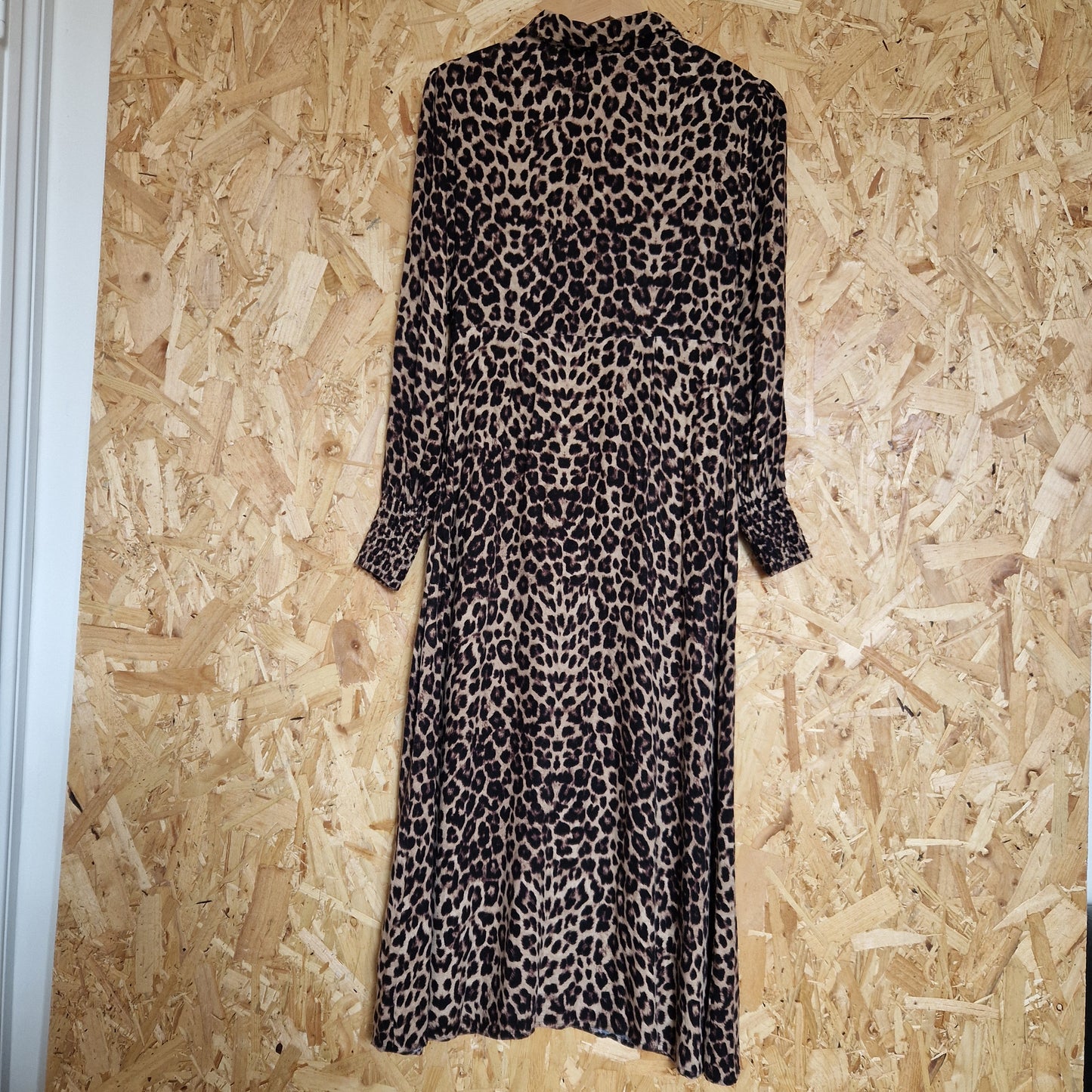 Preloved Albaray Long Sleeve Leopard Print Shirtdress Size 8