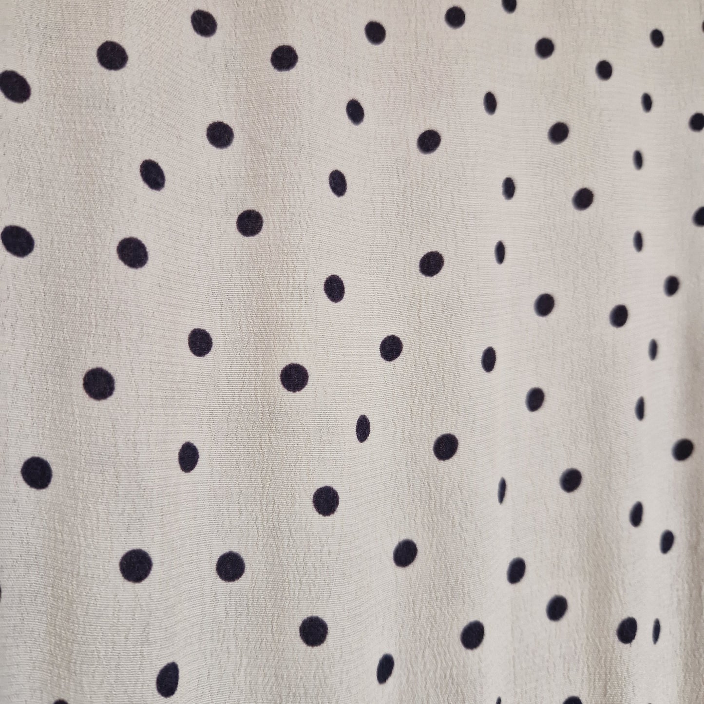 Preloved M&S Long Sleeve Polka Dot Printed Dress with High Neck Size 10