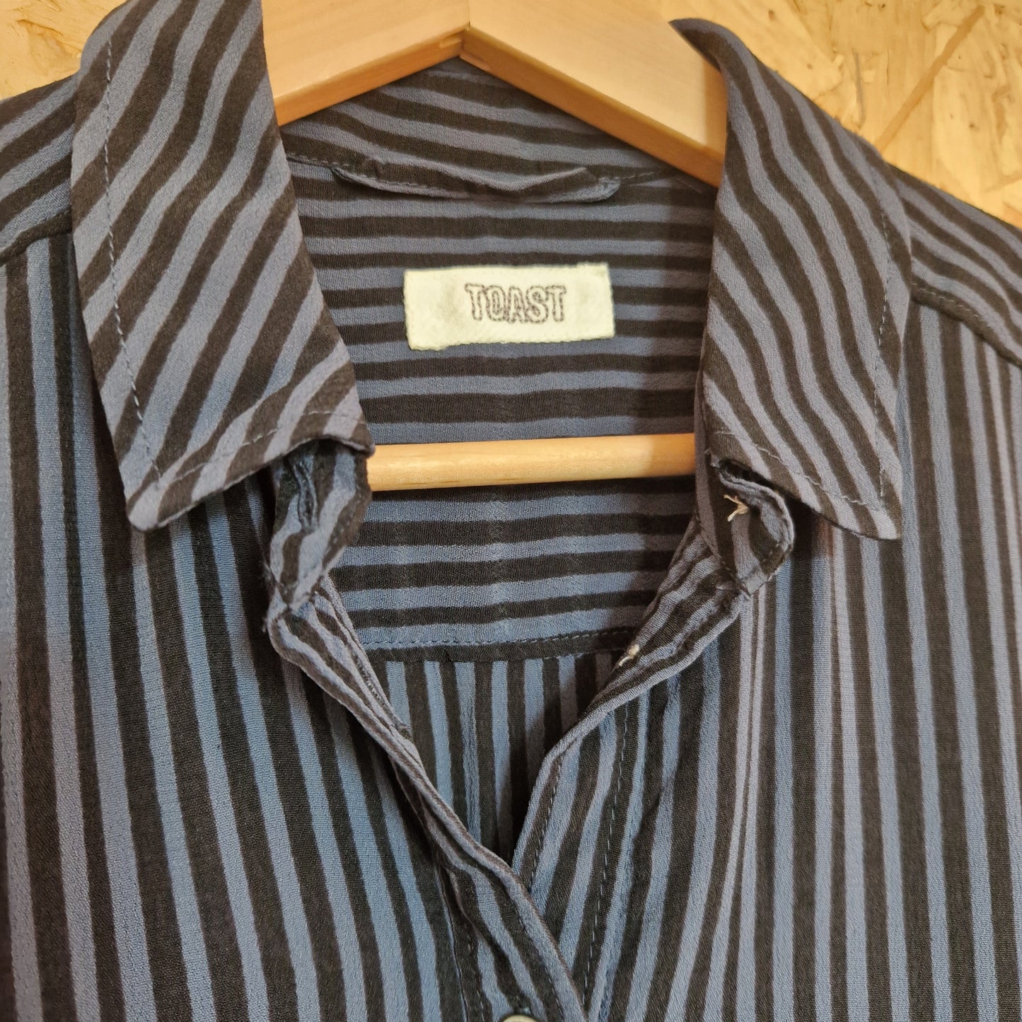 Preloved Toast Long Sleeve Striped Shirtdress Size 8