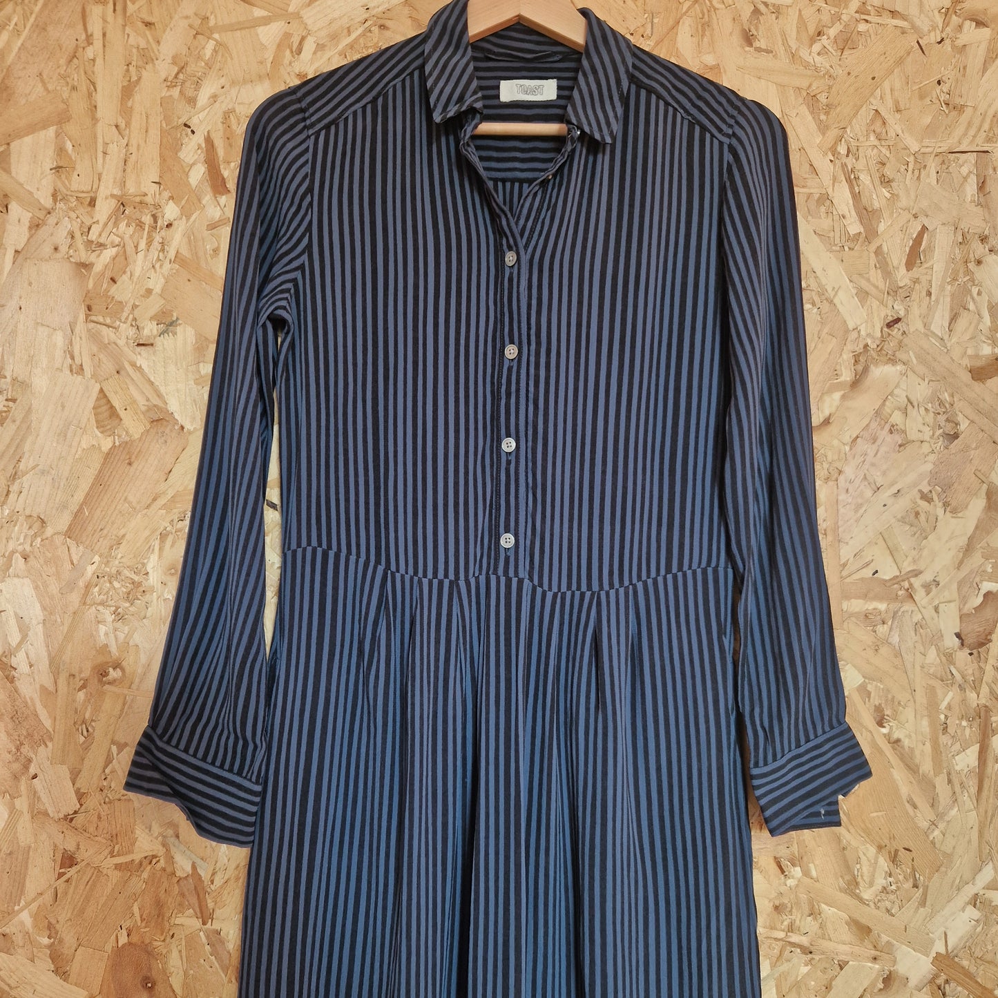 Preloved Toast Long Sleeve Striped Shirtdress Size 8