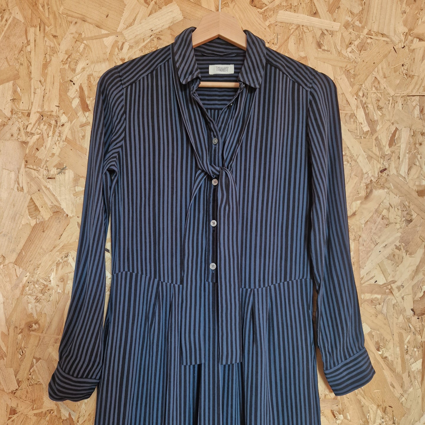 Preloved Toast Long Sleeve Striped Shirtdress Size 8