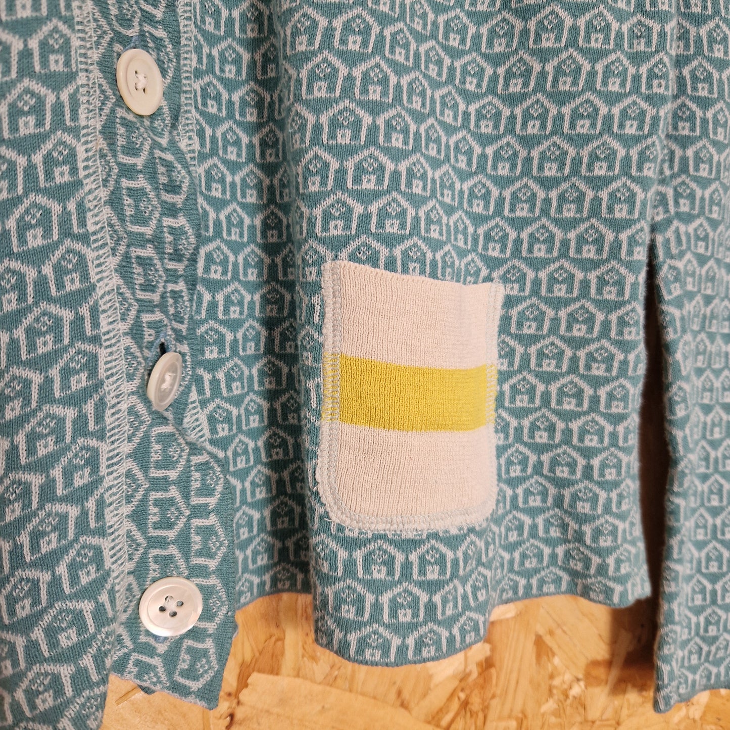 Preloved Orla Kiely 'House' Motif Cardigan Size 3 UK Size 10