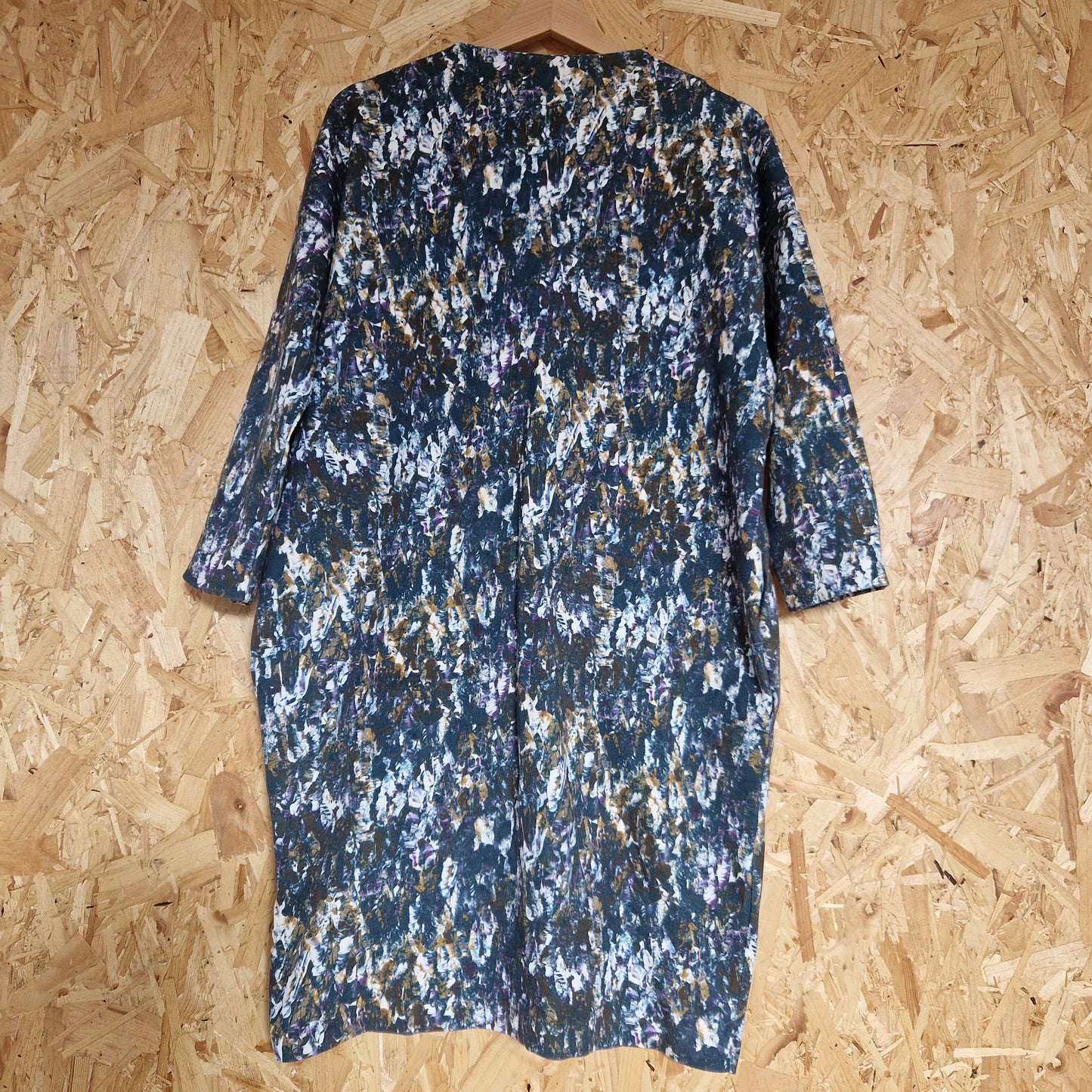 Preloved COS Long Sleeve Printed Square Neck Dress Size Medium