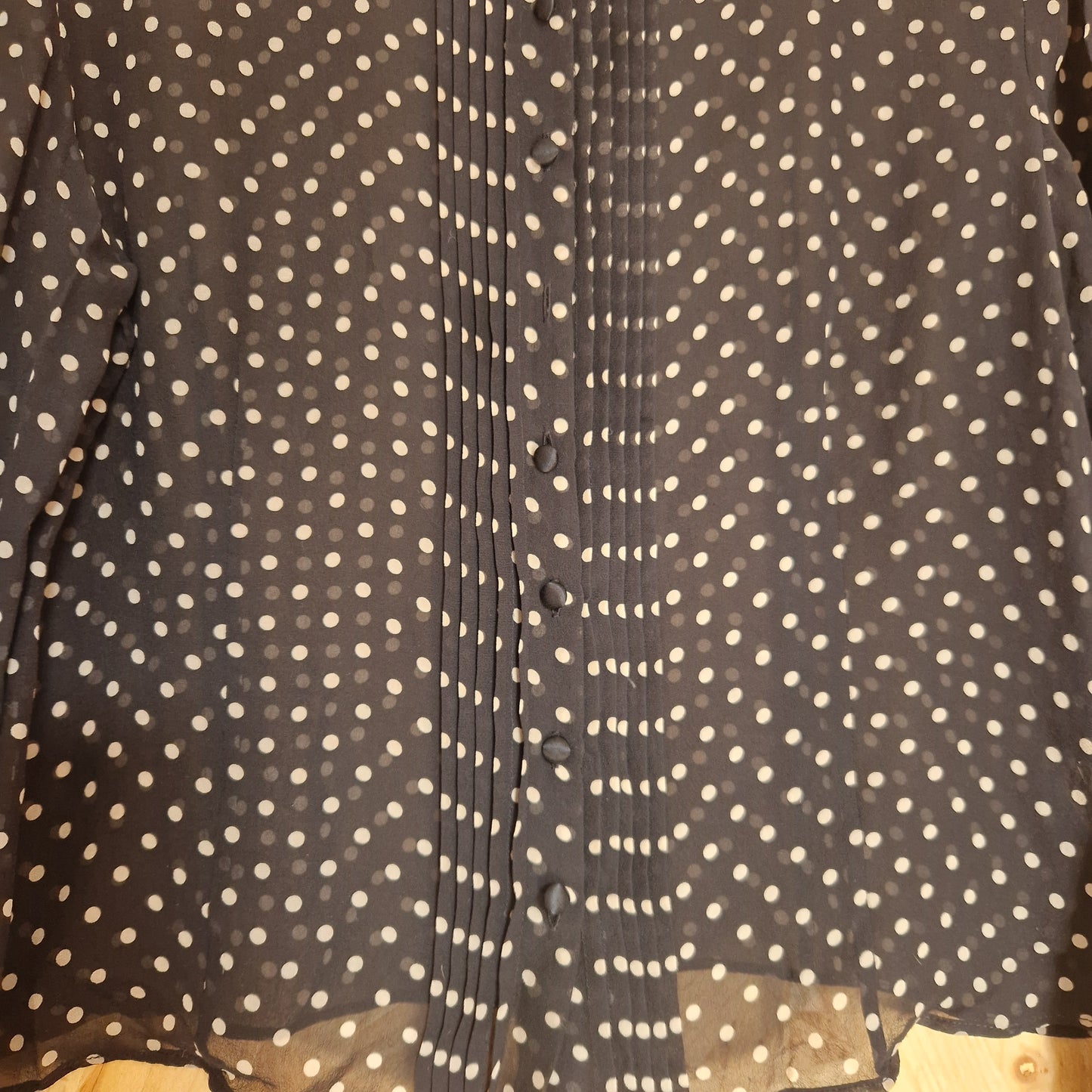 Preloved Phase Eight Polka Dot Chiffon Blouse Size 14