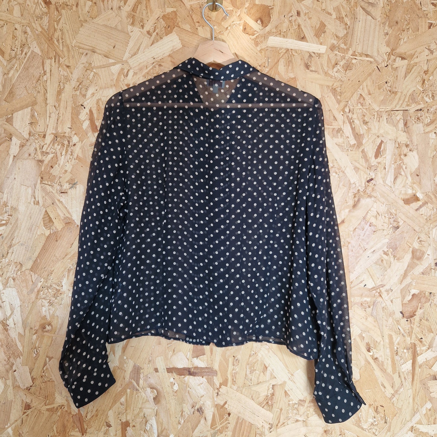 Preloved Phase Eight Polka Dot Chiffon Blouse Size 14