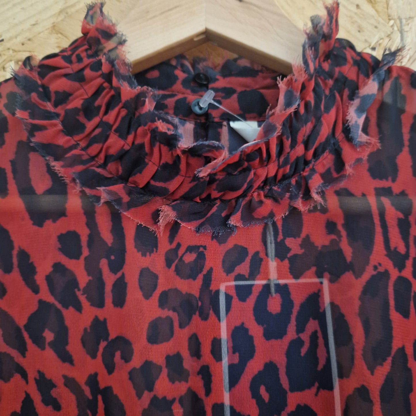 Brand New Zara Leopard Print Chiffon Top XL
