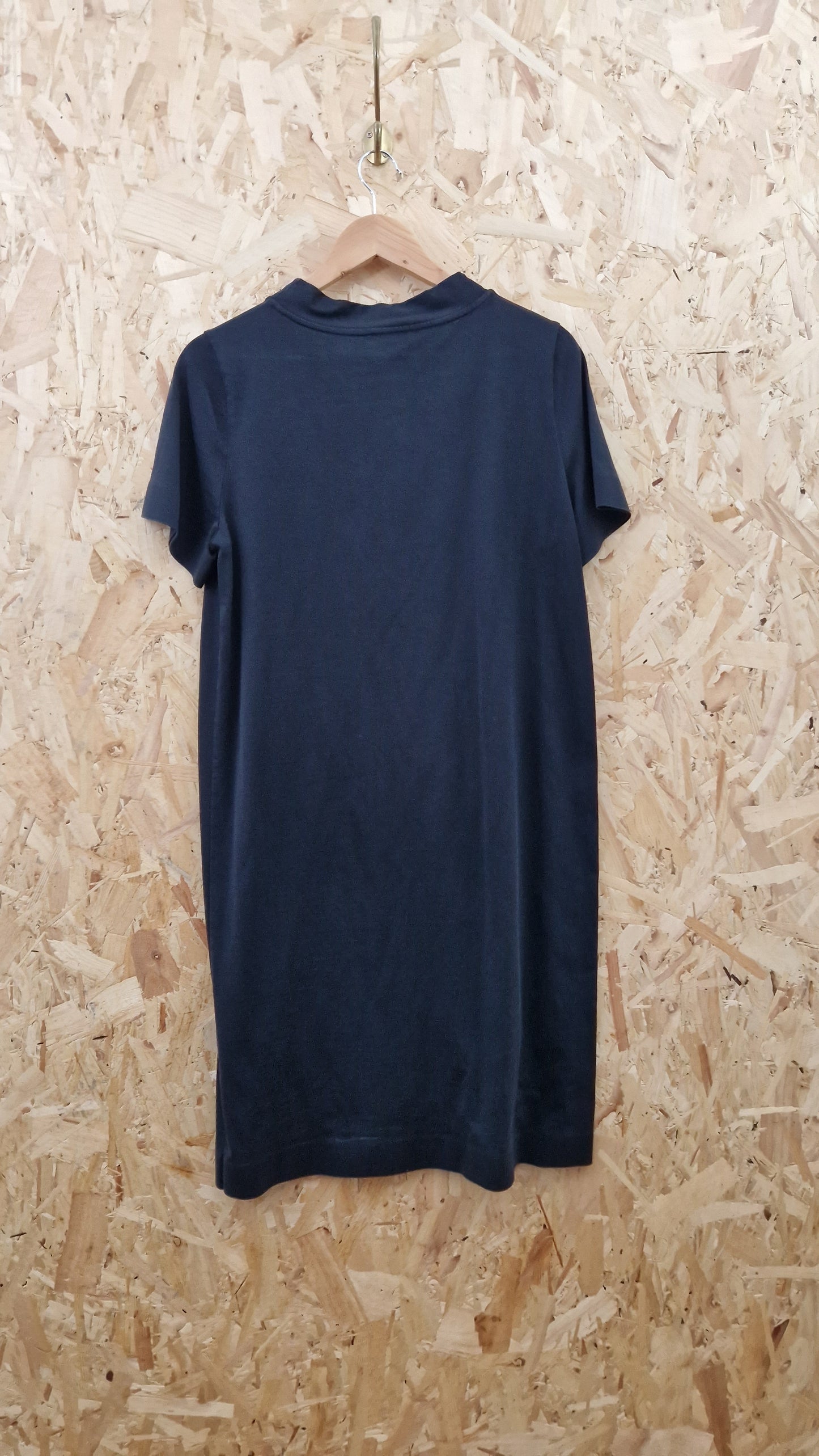 Preloved COS Black Short Sleeve High Neck Dress Size Small
