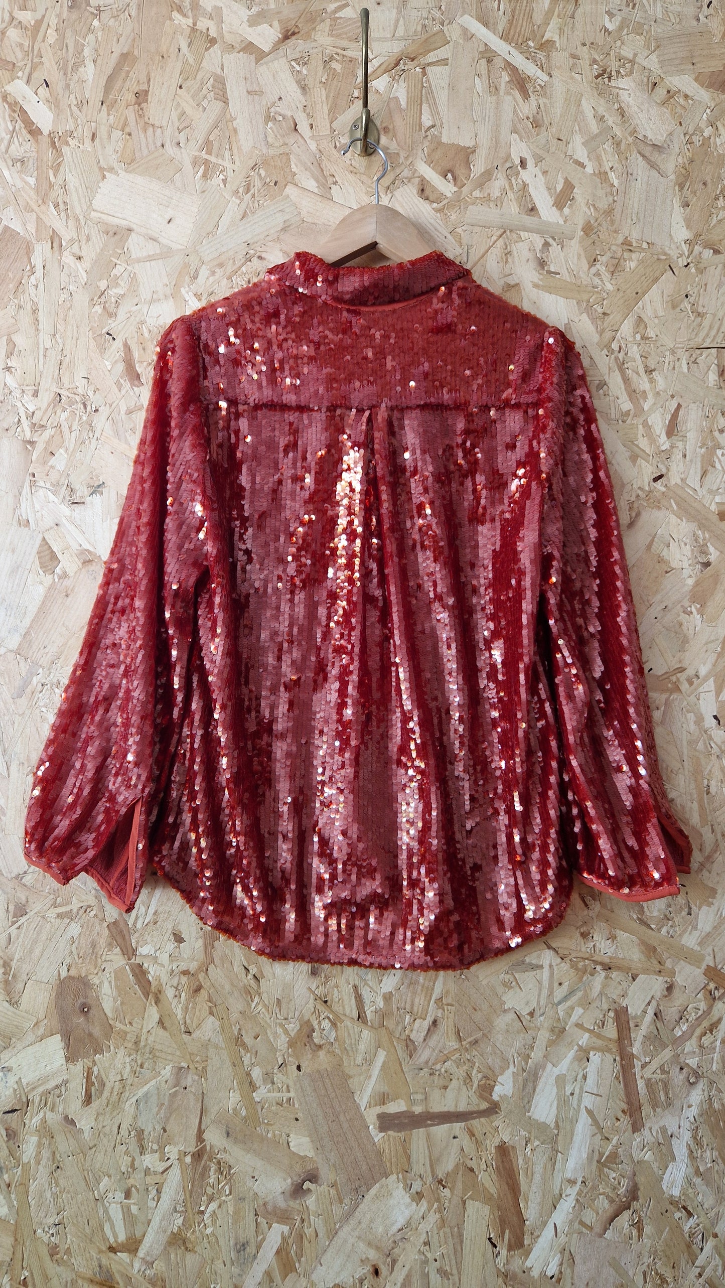 Preloved Autograph Rever Collar Sequin Shirt Size 10