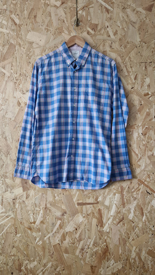 Preloved T.M. Lewin Thomas Haynes Long Sleeve Button Down Checked Shirt Size Medium