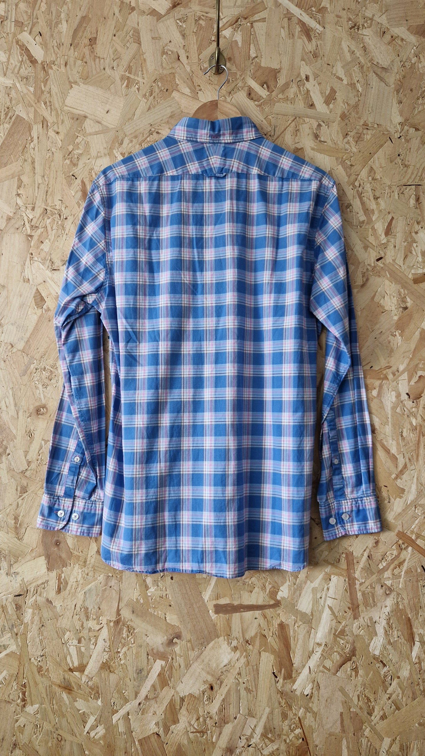 Preloved T.M. Lewin Thomas Haynes Long Sleeve Button Down Checked Shirt Size Medium