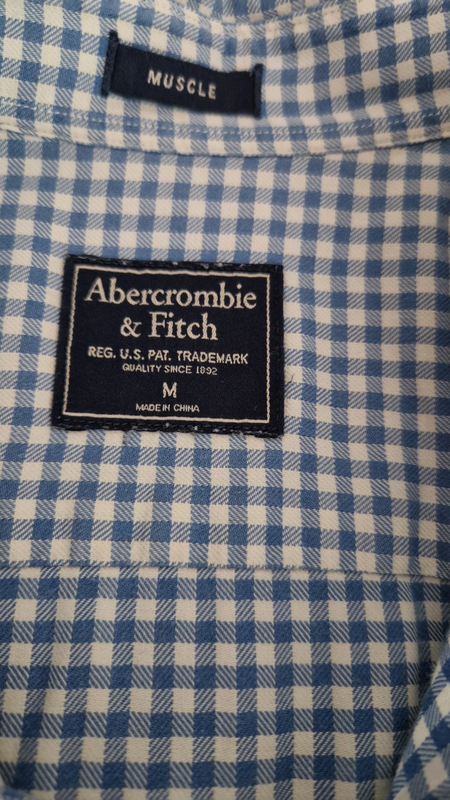 Preloved Abercrombie & Fitch Long Sleeve Gingham Button Down Shirt Size Medium