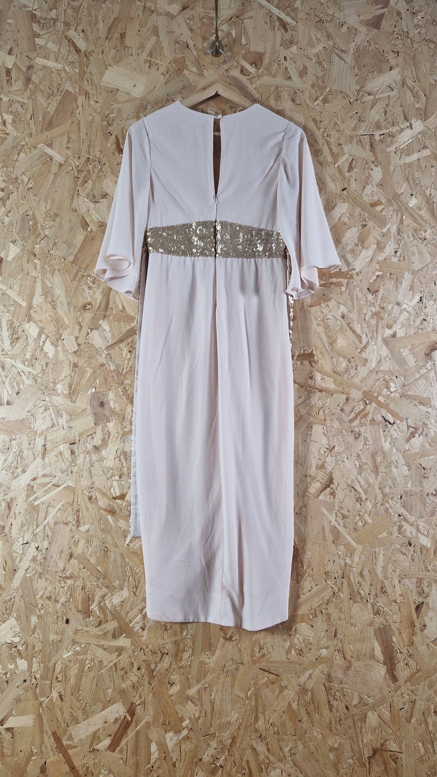 Preloved TFNC Short Sleeve V-Neck Maxi Dress with Sequin Details Size 12