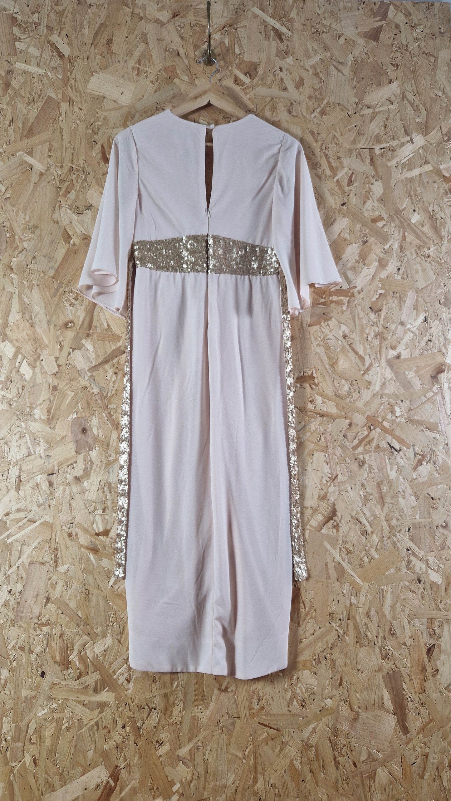 Preloved TFNC Short Sleeve V-Neck Maxi Dress with Sequin Details Size 12
