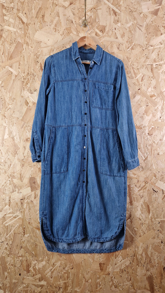 Preloved Pull & Bear Denim Button Through Shirtdress Size Small