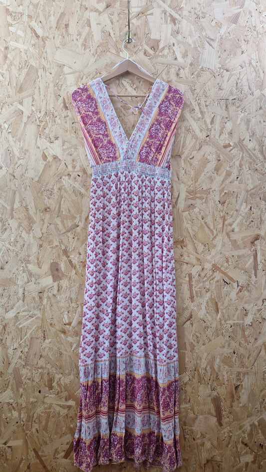 Preloved LOGG by H&M Printed Maxi Sundress with Elasticated Waist Panel Size 10