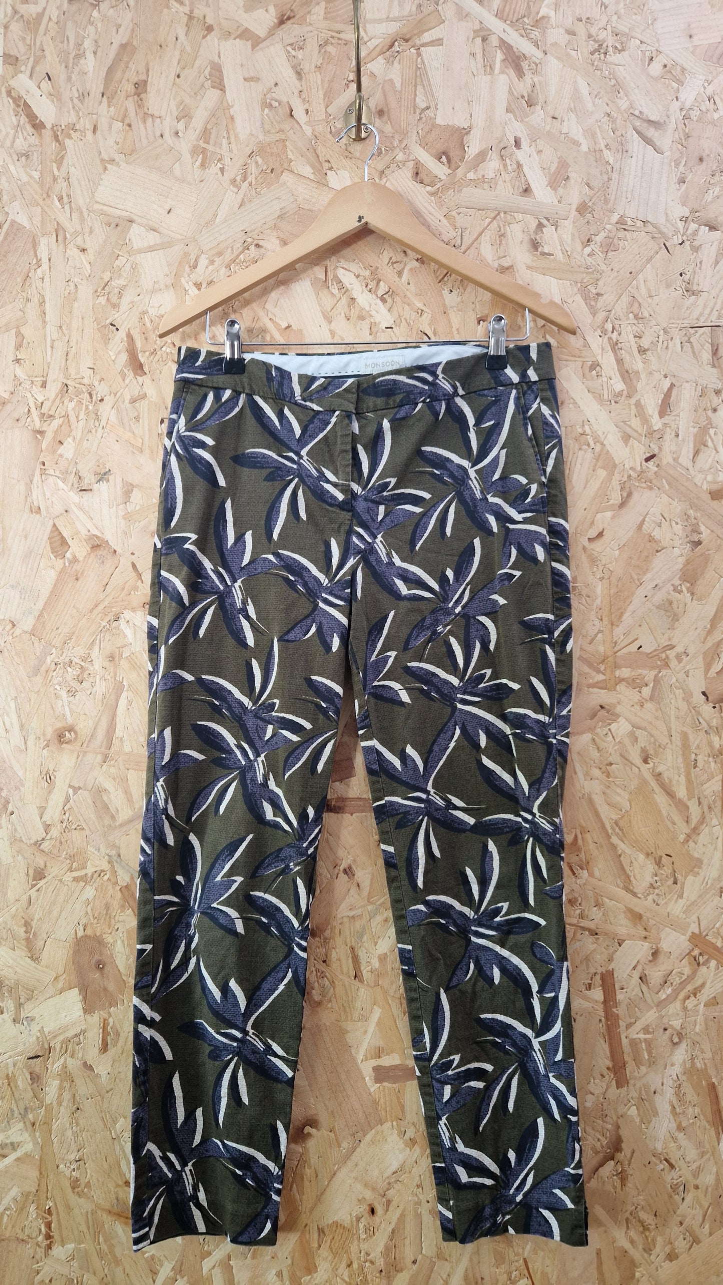 Preloved Monsoon Tapered Printed Trousers Size 12