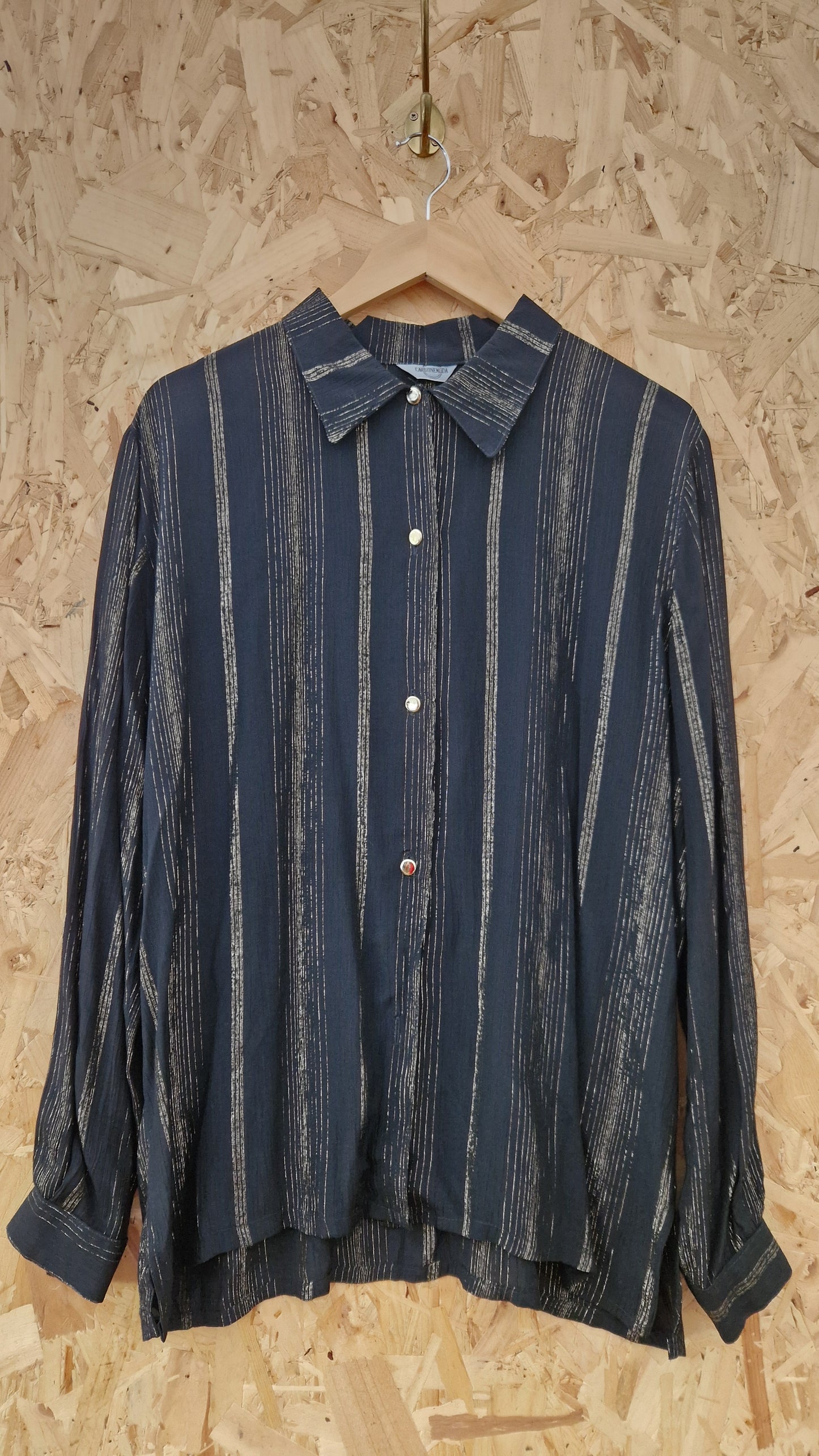 Preloved Vintage Lurex Stripe Blouse Size L