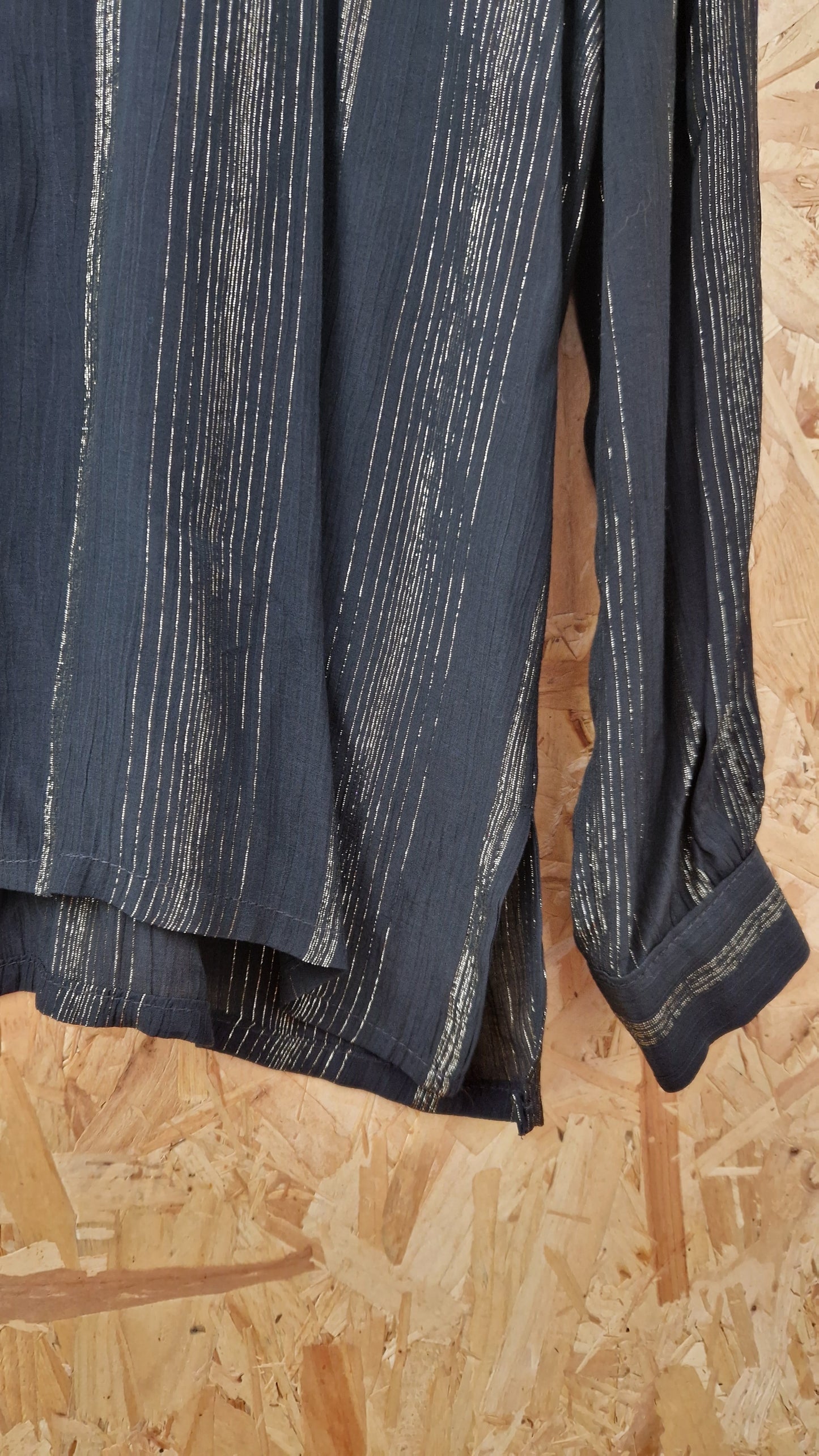 Preloved Vintage Lurex Stripe Blouse Size L