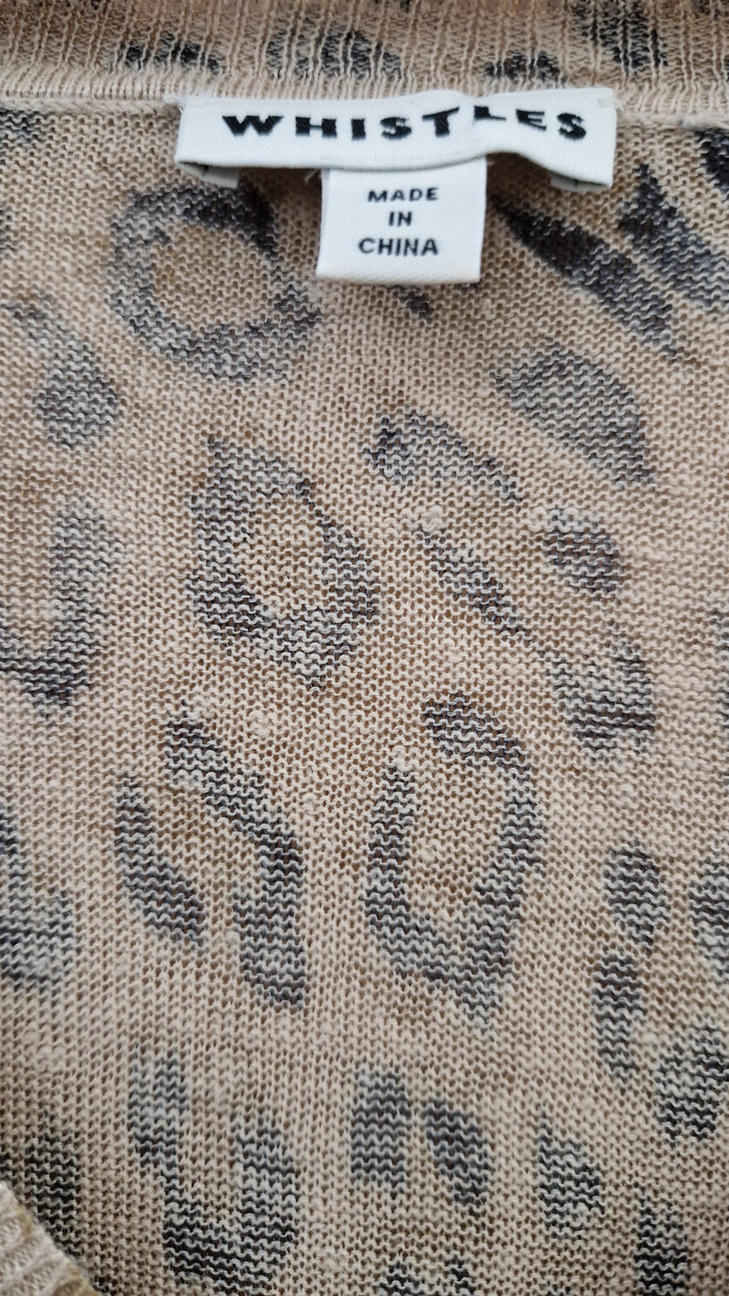 Preloved Whistles Longsleeve Leopard Print Jumper Size Large