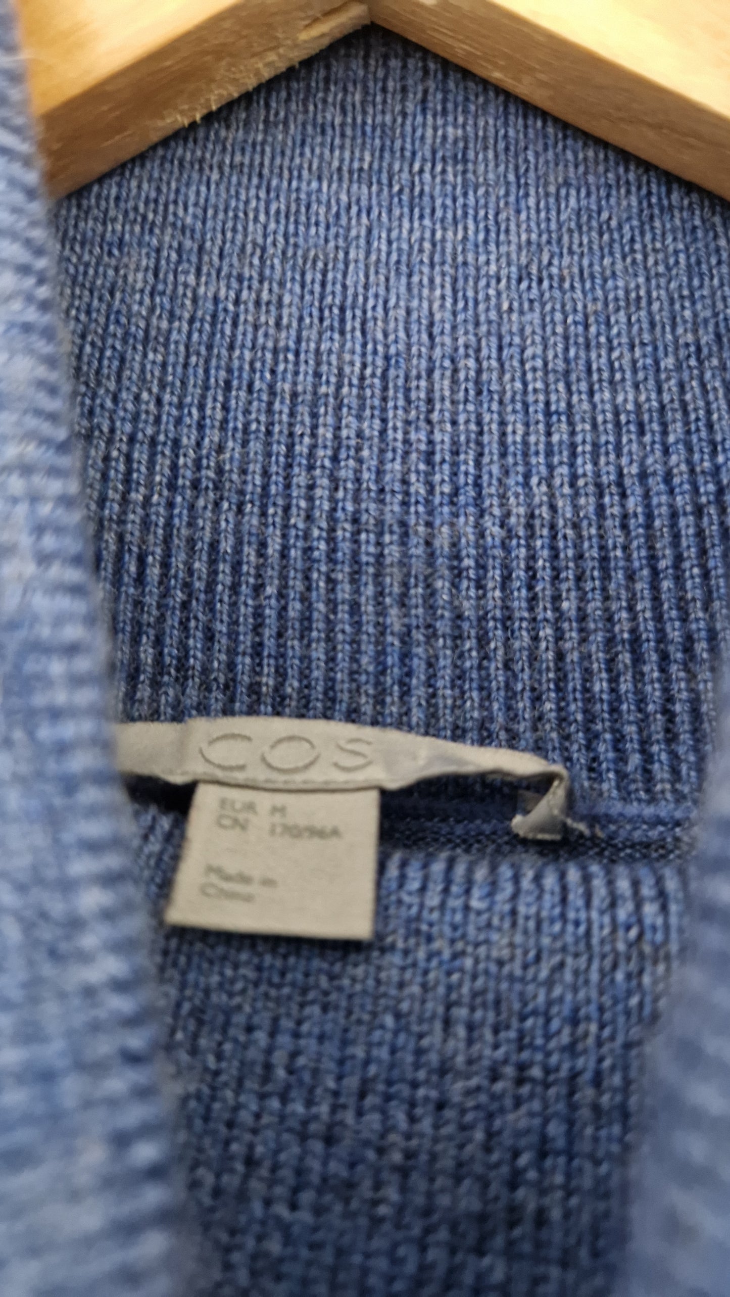 Preloved Cos Blue Navy Polo long Jumper Size Medium