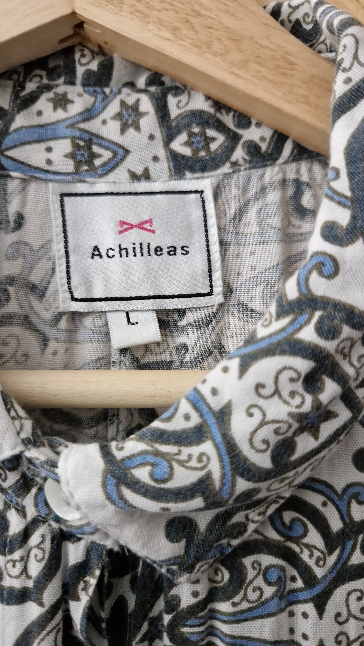 Preloved Achilleas Three Quarter Sleeve Printed Shirtdress Size Large