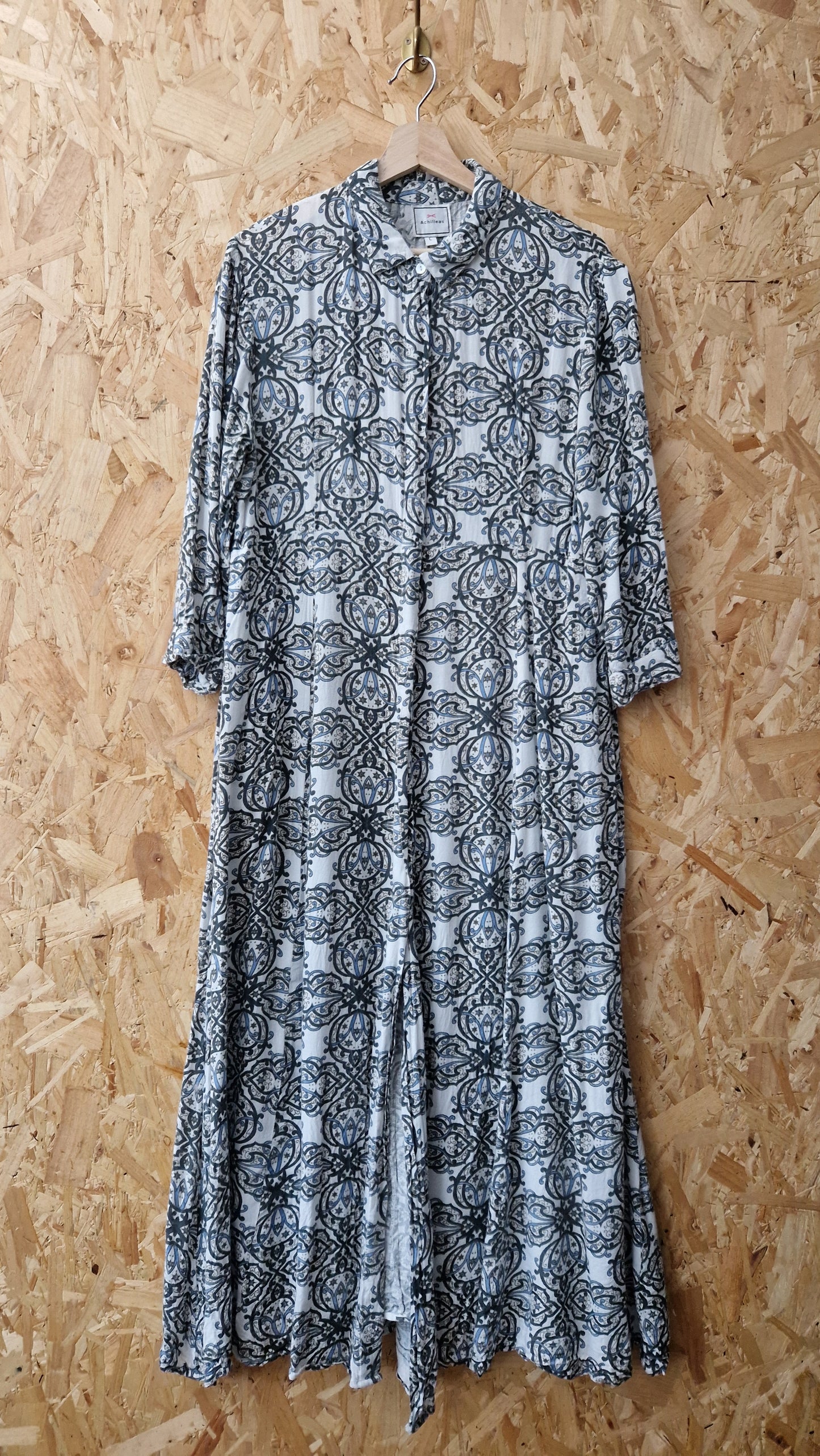 Preloved Achilleas Three Quarter Sleeve Printed Shirtdress Size Large