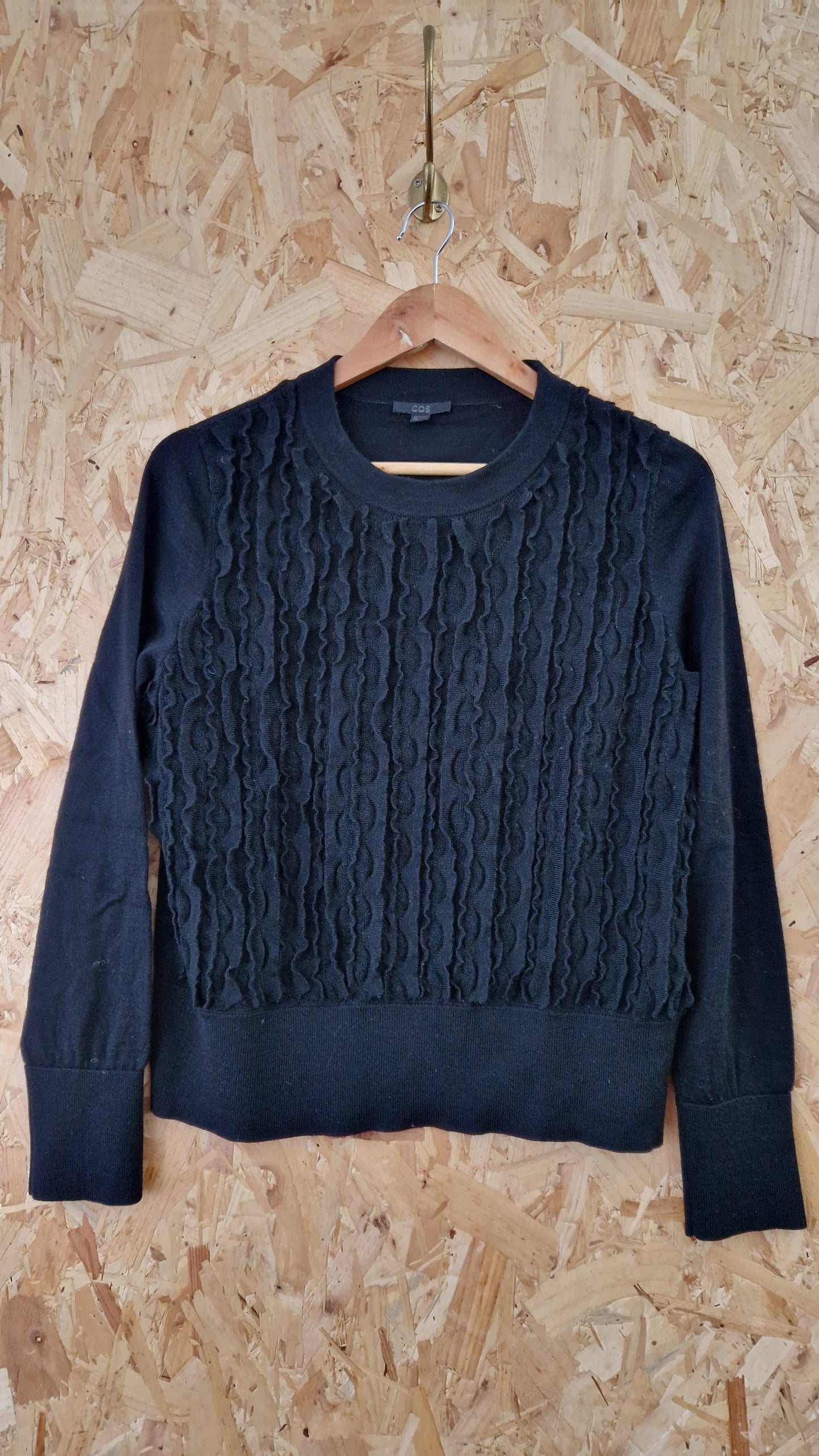 Preloved COS Frill Front Long Sleeve Jumper