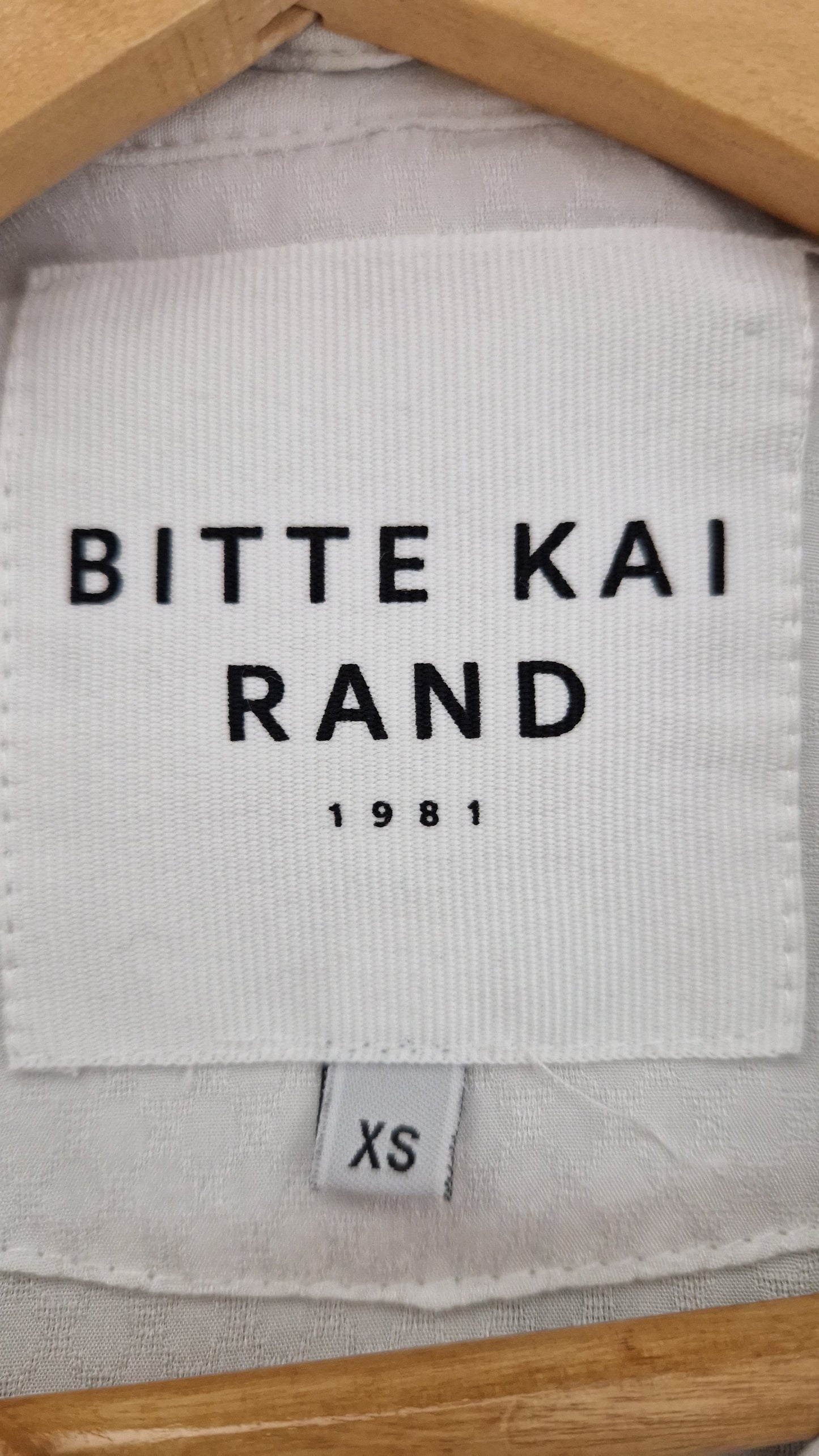 Preloved Bitte Kai Rand 1981 Textured Long Sleeve Fitted Blouse Size XSmall