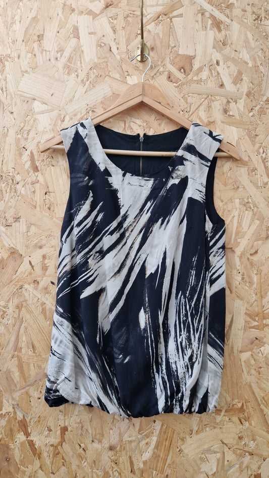 Preloved Topshop Sleeveless 'Brush Stroke' Design Top Size 8
