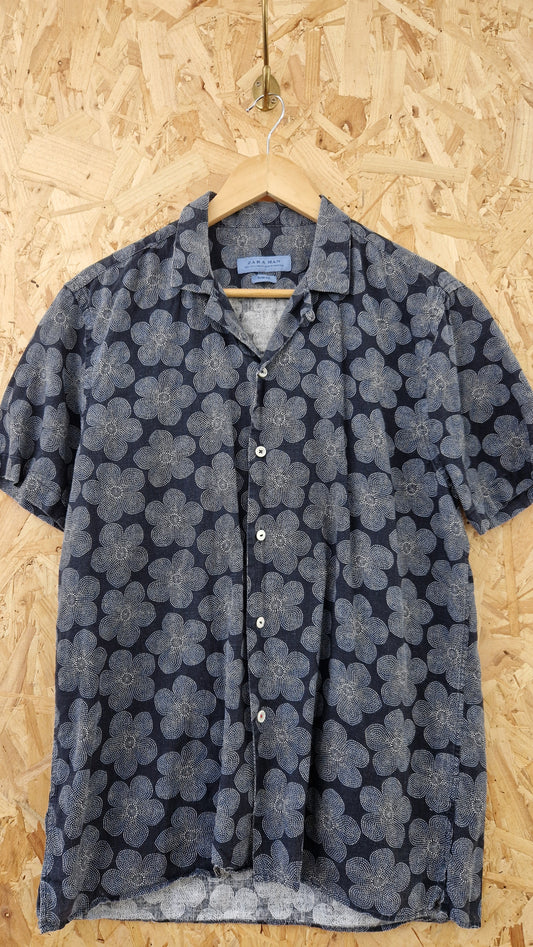 Preloved Zara Short Sleeve Floral Printed Shirt Size Large