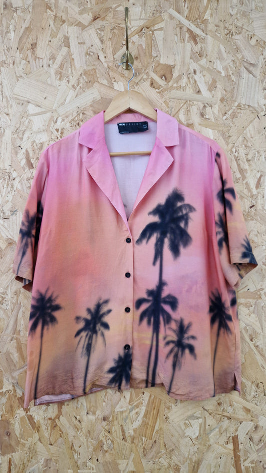 Preloved ASOS Short Sleeve Hawaiian Print Shirt Size 10