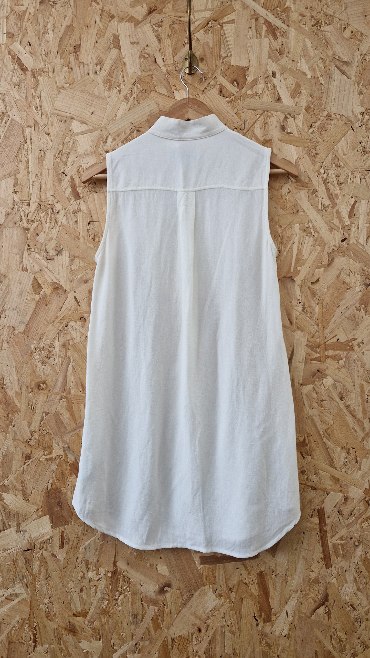 Preloved All Saints Button Through Sleeveless Blouse with Bib Detail Size 12