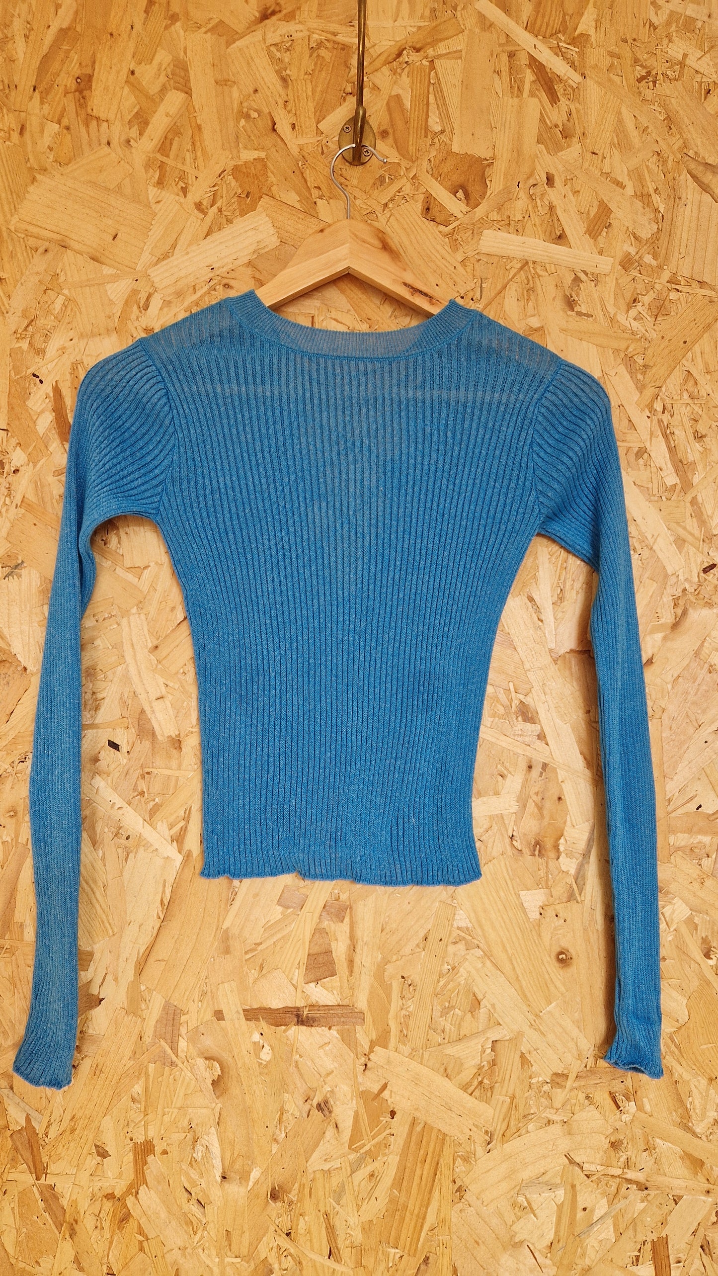 Preloved Mango Ribbed Lace-Up Top Size XSmall