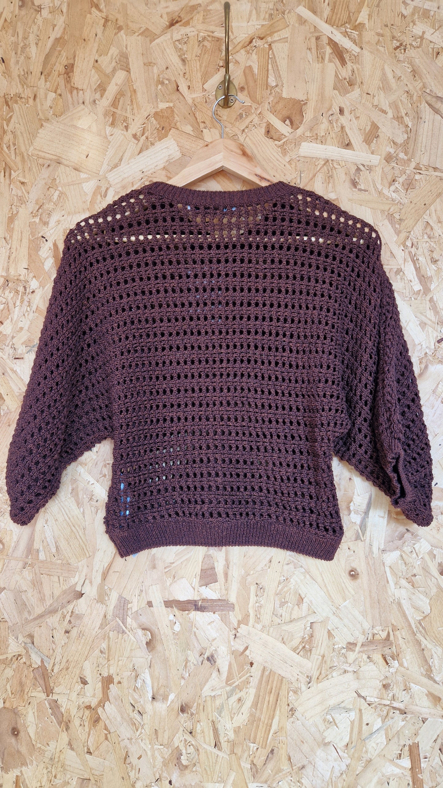 Brand New Zara Short Batwing Sleeve Open Knit Jumper Size Small