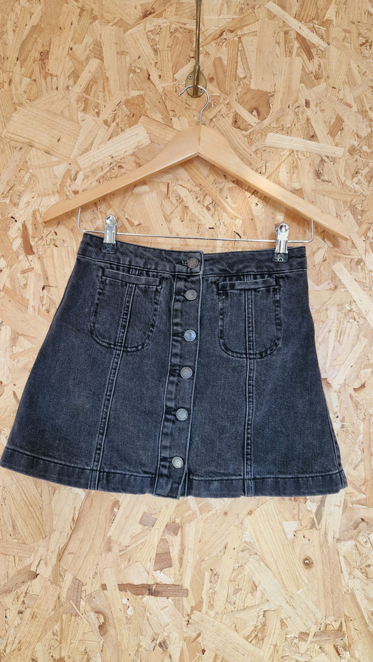 Preloved Topshop Popper Thru Denim Mini Skirt Size 4