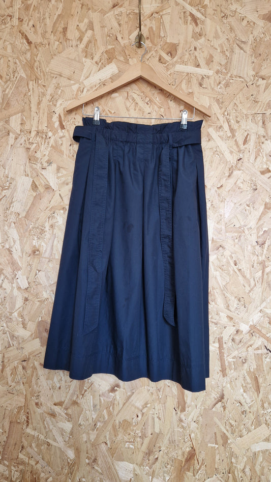 Preloved Pleated Skirt with Self Fabric Belt Size 12