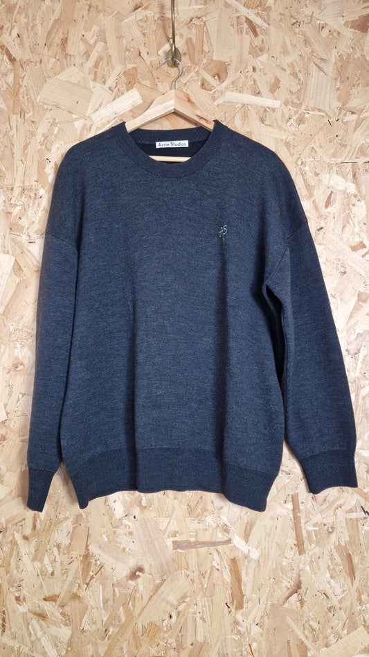 Preloved Acne Studios Oversized Jumper with Chest Embroidery Size Medium