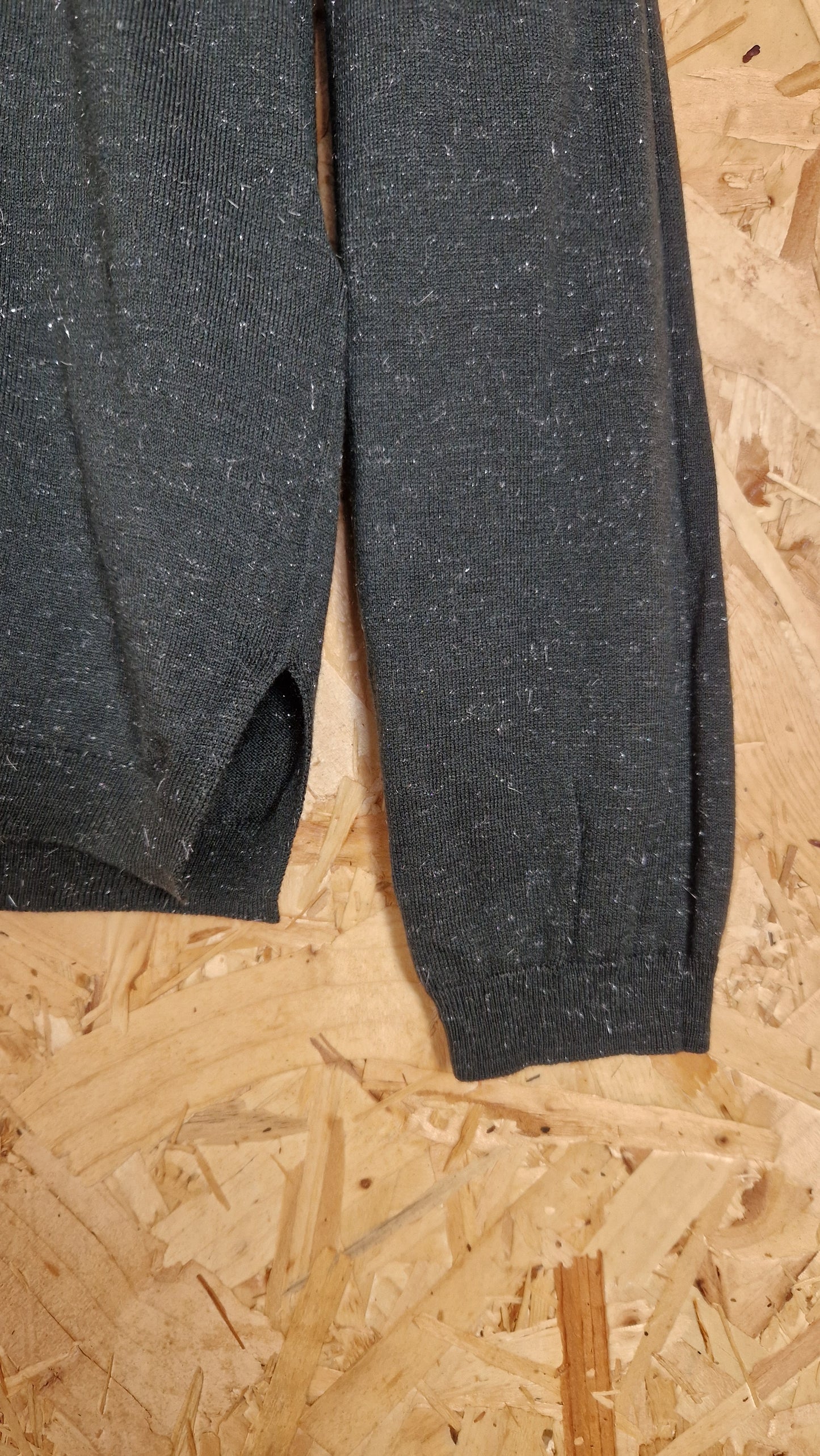 Preloved Whistles Fine Knit Crew Neck Jumper with Pointelle & Side Splits Size 12