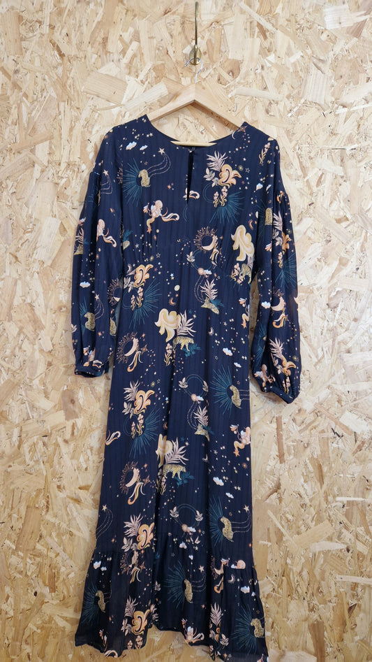 Preloved Oliver Bonas Empire Line Printed Dress Size 12