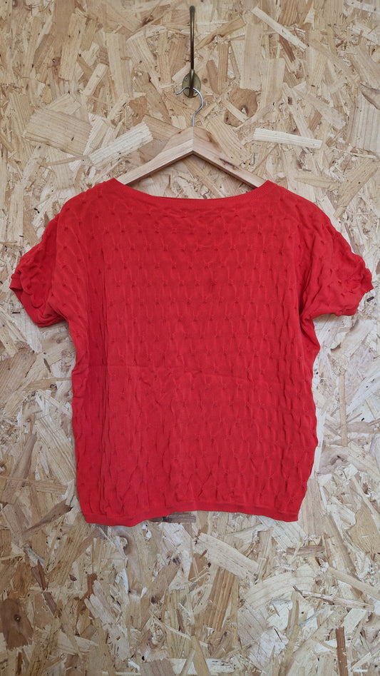 Preloved COS Short Sleeve Textured Knitted Top Size XSmall