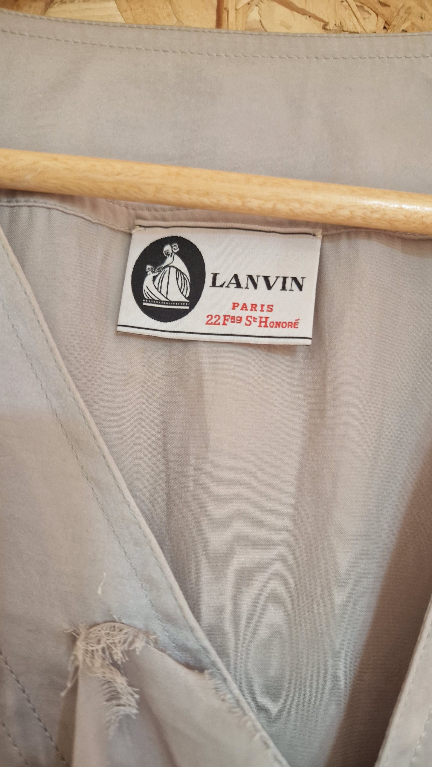 Preloved Lanvin Short Sleeve Dress with Elasticated Dropped Waist & Tie EU Size 38 UK Size 12