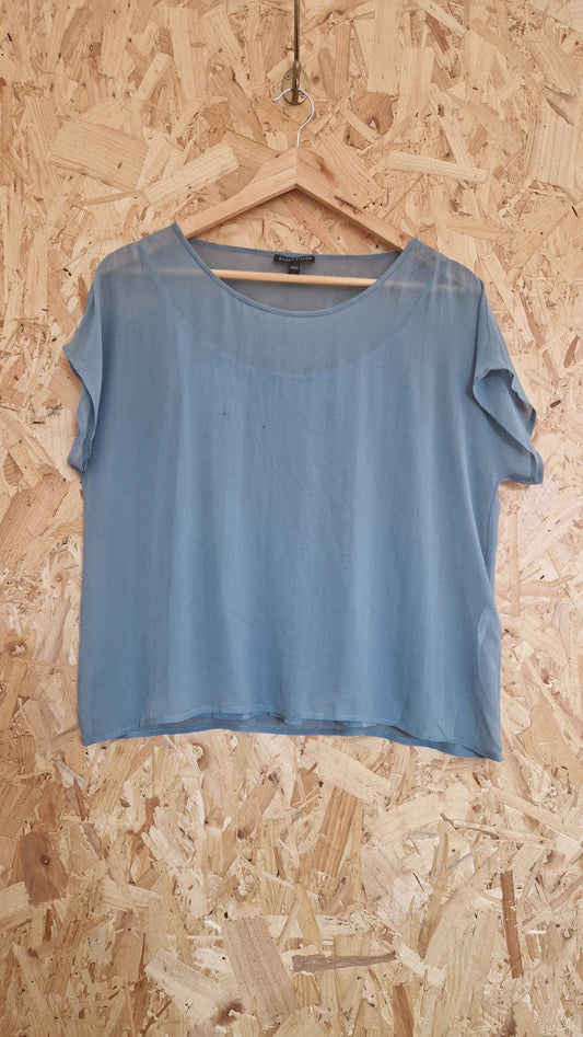 Preloved Eileen Fisher Short Sleeve Top with Matching Under Vest Size Small