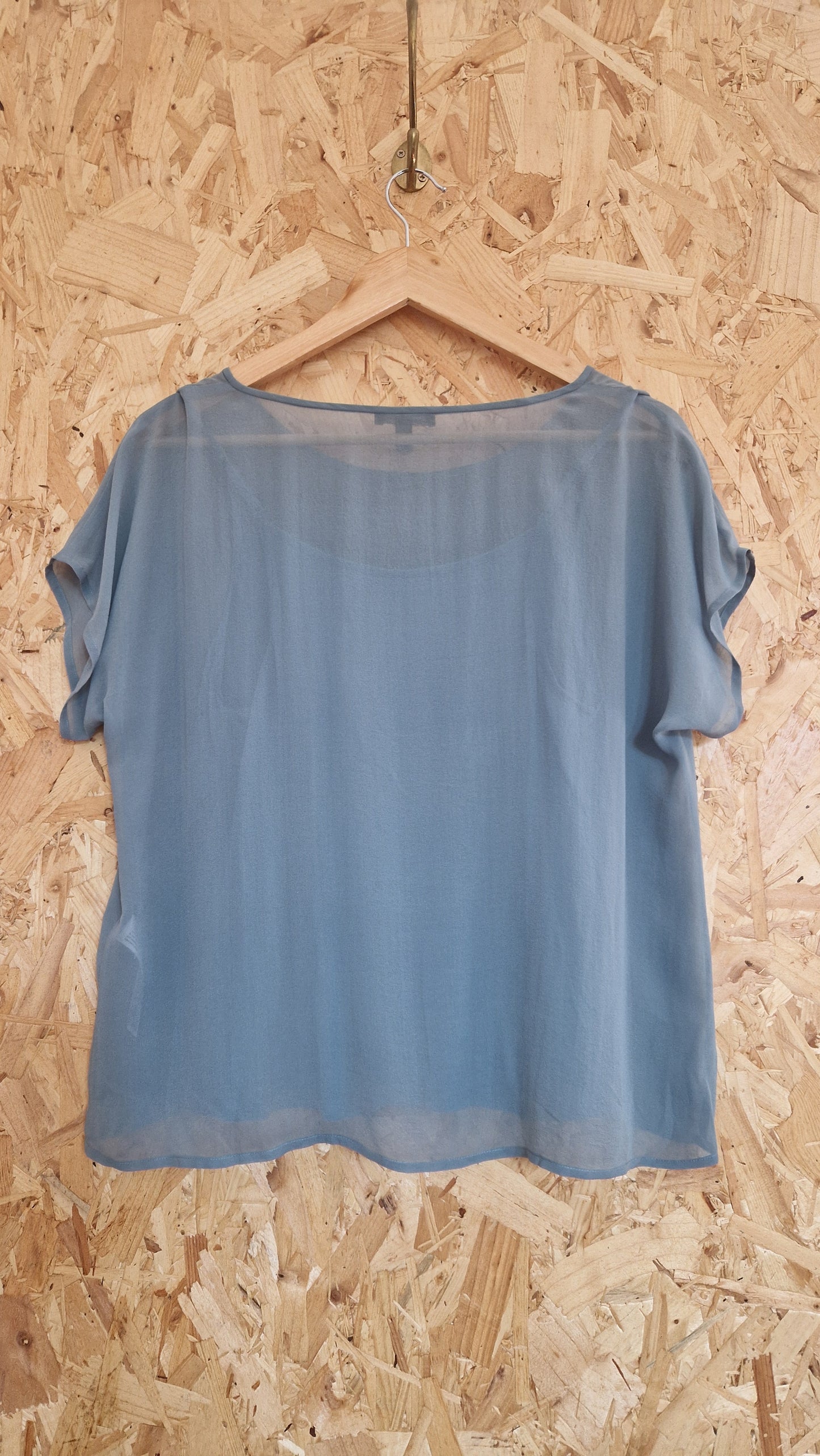 Preloved Eileen Fisher Short Sleeve Top with Matching Under Vest Size Small